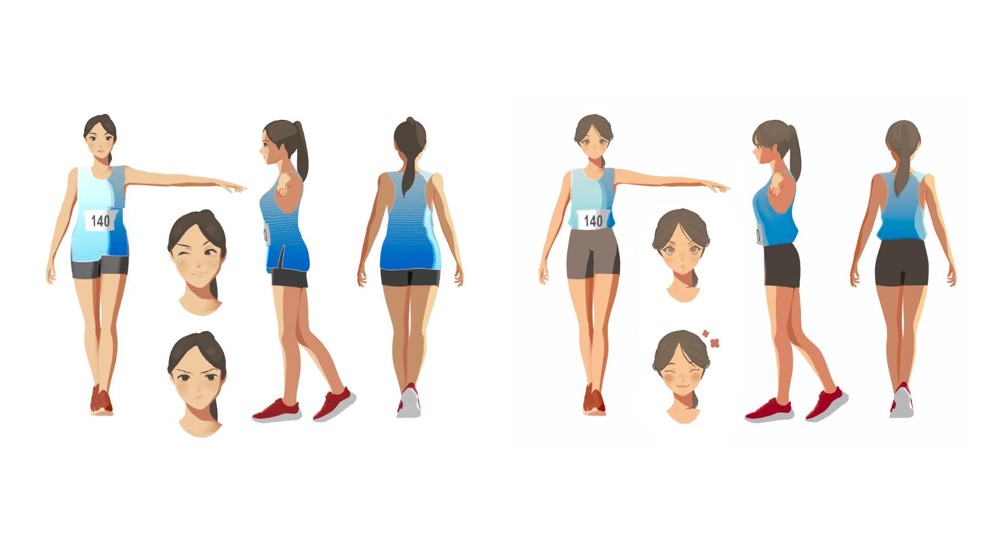 舊版女運動員角色設計。