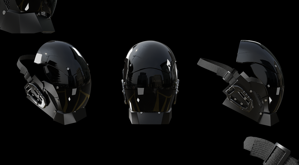 舞者頭罩的3D模型。