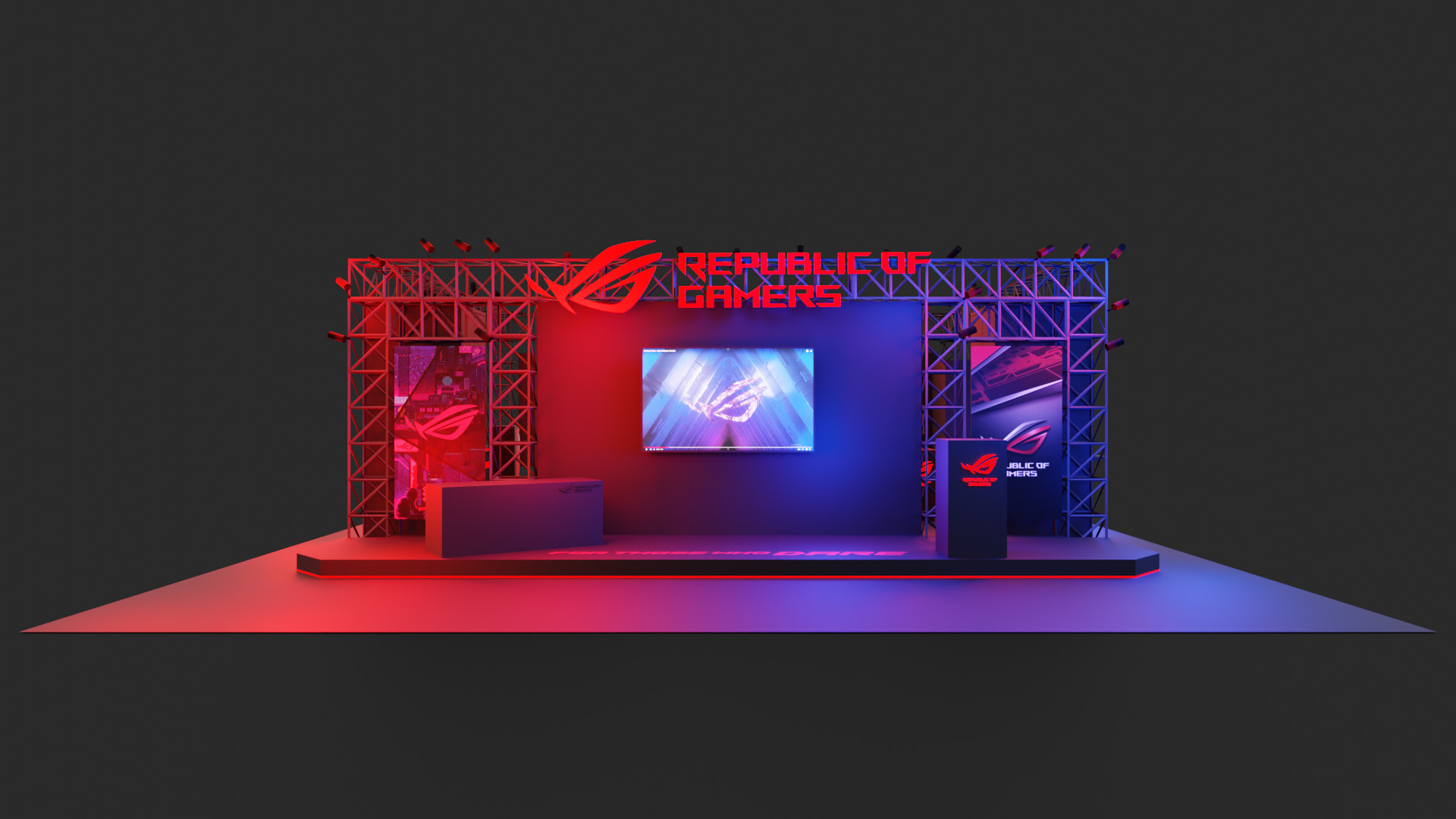 電競展位3D渲染 | ROG