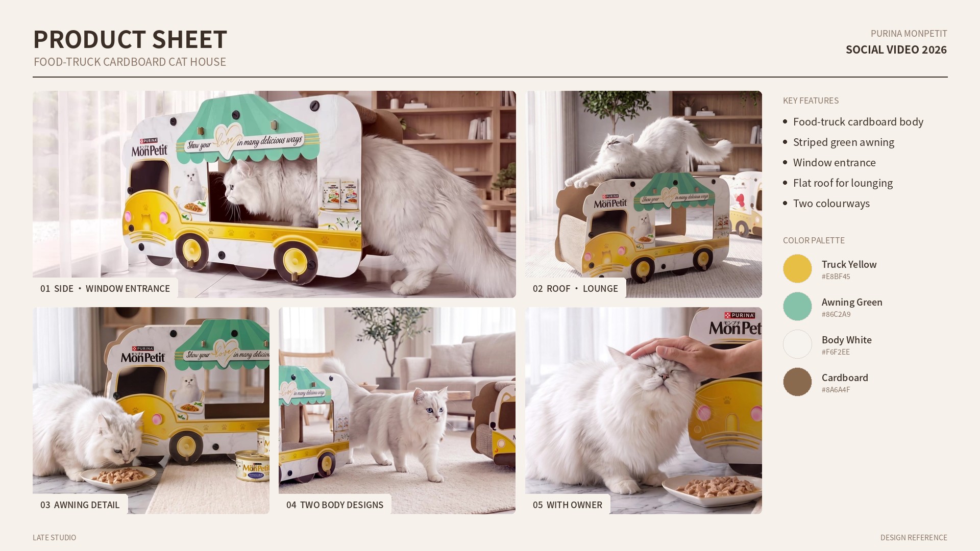 Product design: food-truck cardboard cat house