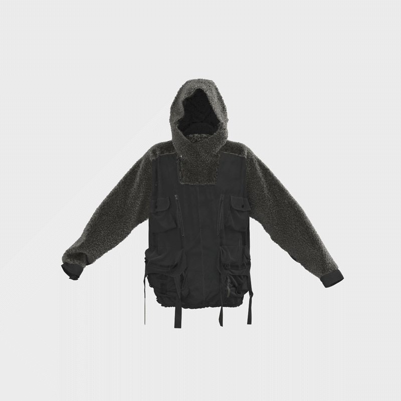 使用Clo3D內置V-Ray渲染的毛毛衣服。