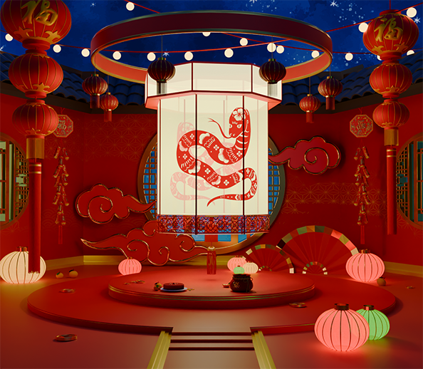 動畫中使用的3D場景。