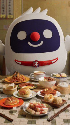 鐵仔帶領我們品嚐香港美食,但看到小編上班很累,於是化身咖啡杯幫忙提神!