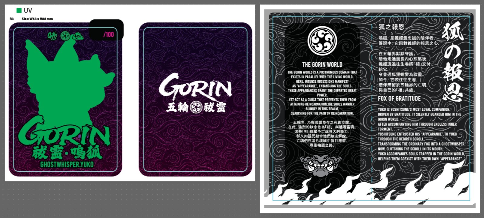 Yuko’s character card: The Fox of Gratitude