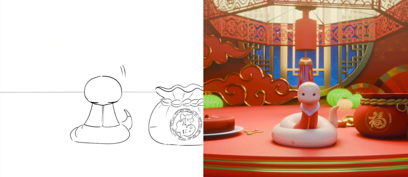 Animatic與最終動畫對比:Part 2。