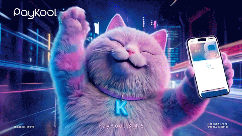 Kookoo以手機展示PayKool，帶出最快3分鐘極速出卡的賣點。