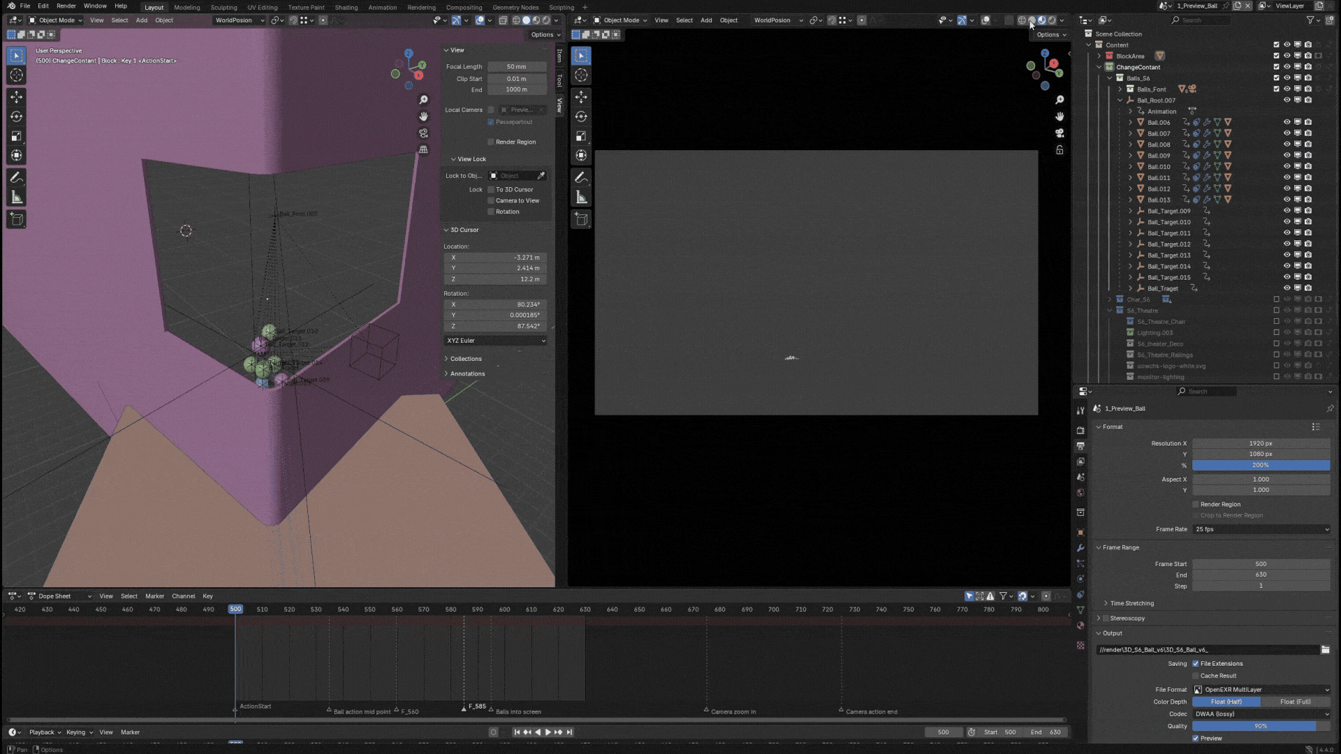 觀看學科泡泡在Blender中的Material Preview和Rendered的效果和變化