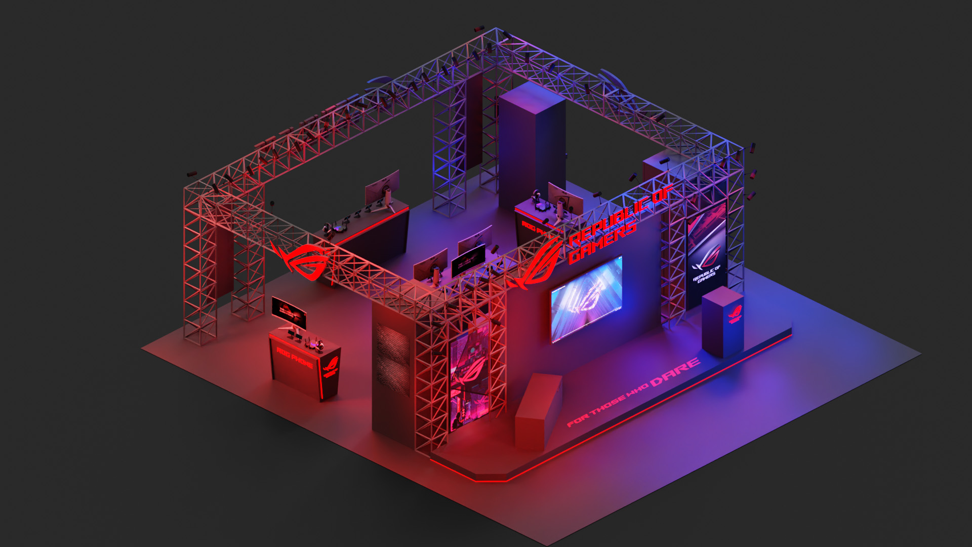 電競展位3D渲染 | ROG
