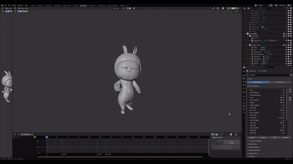 Rabbit Man的走路動作
Rabbit Man’s walking animation