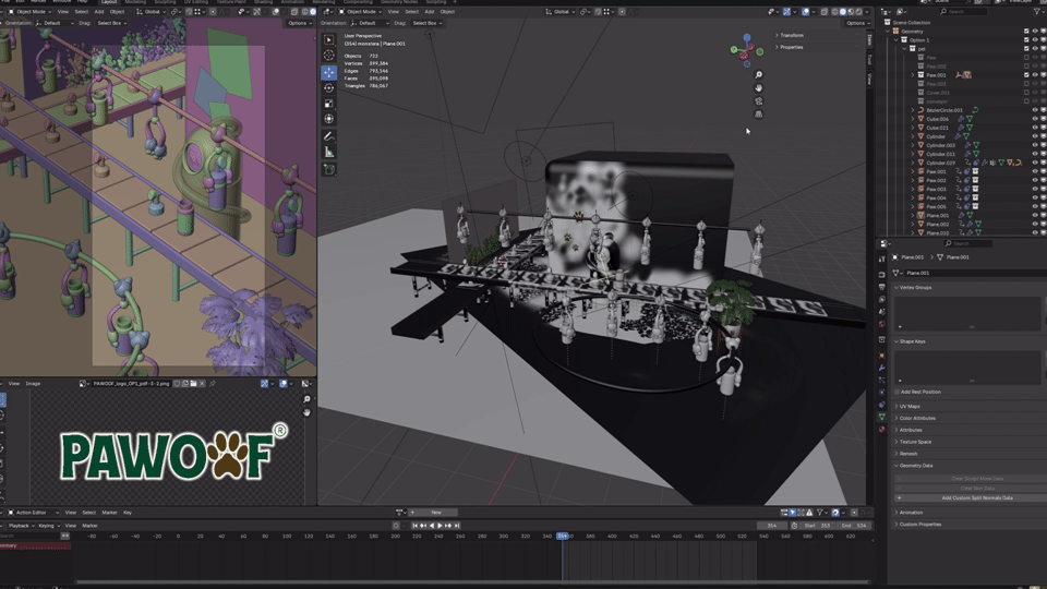 Blender全景圖和實際移動軌跡。