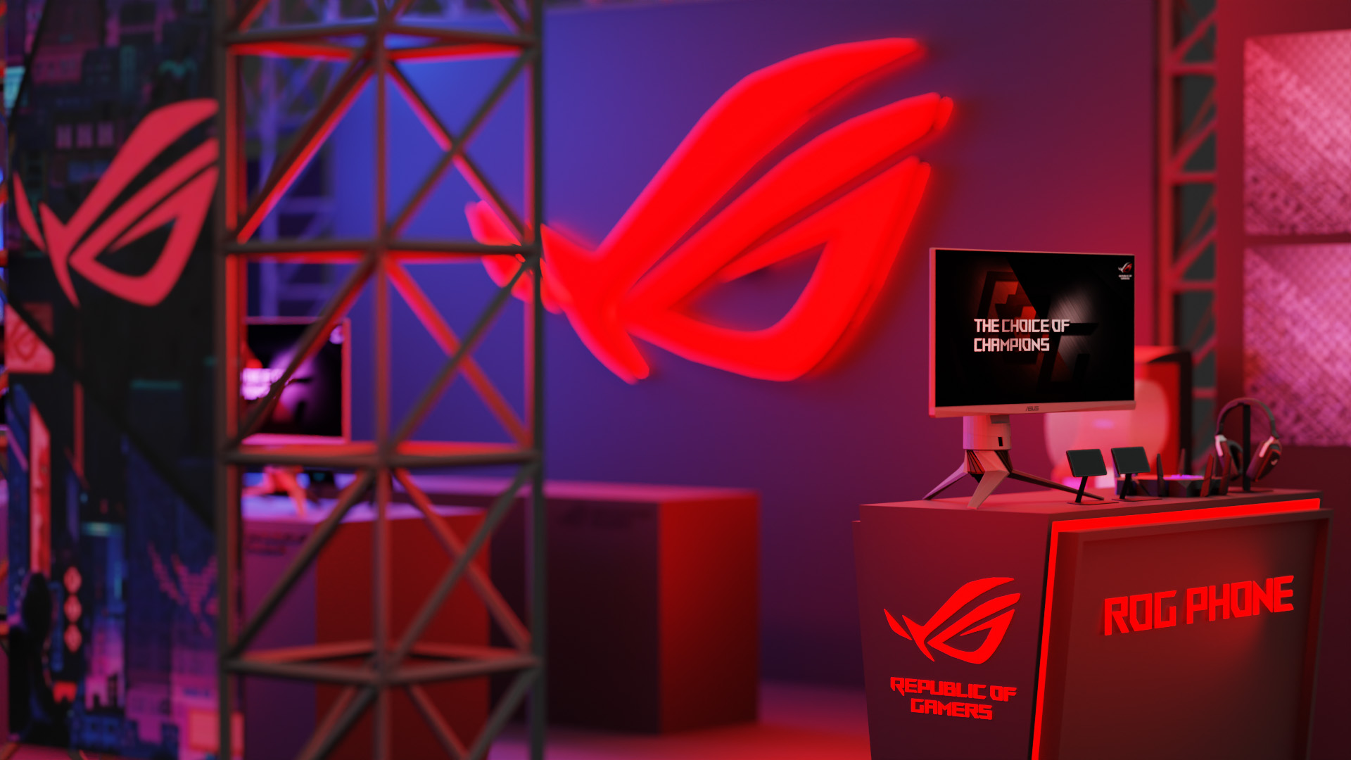 電競展位3D渲染 | ROG