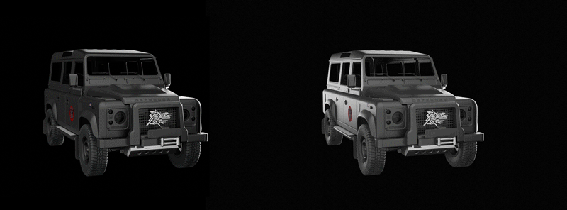 印有《Game of Life》logo的越野車3D模型。