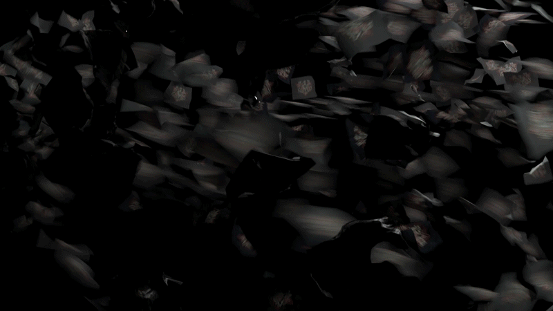 龍捲風:以3D製作紙龍捲風的simulation動畫,後期合成主要在Nuke進行,優化畫面的氛圍及光暗細節,最後在After Effects輕微調整及輸出。