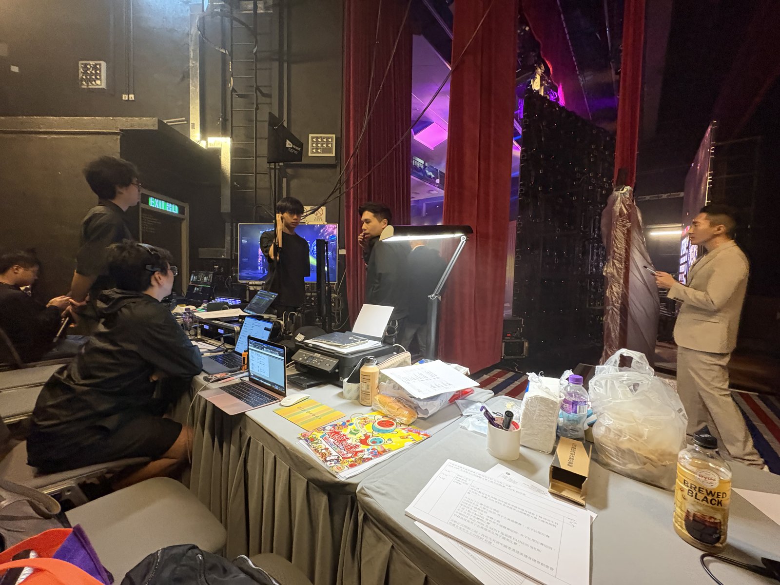 The playback desk backstage