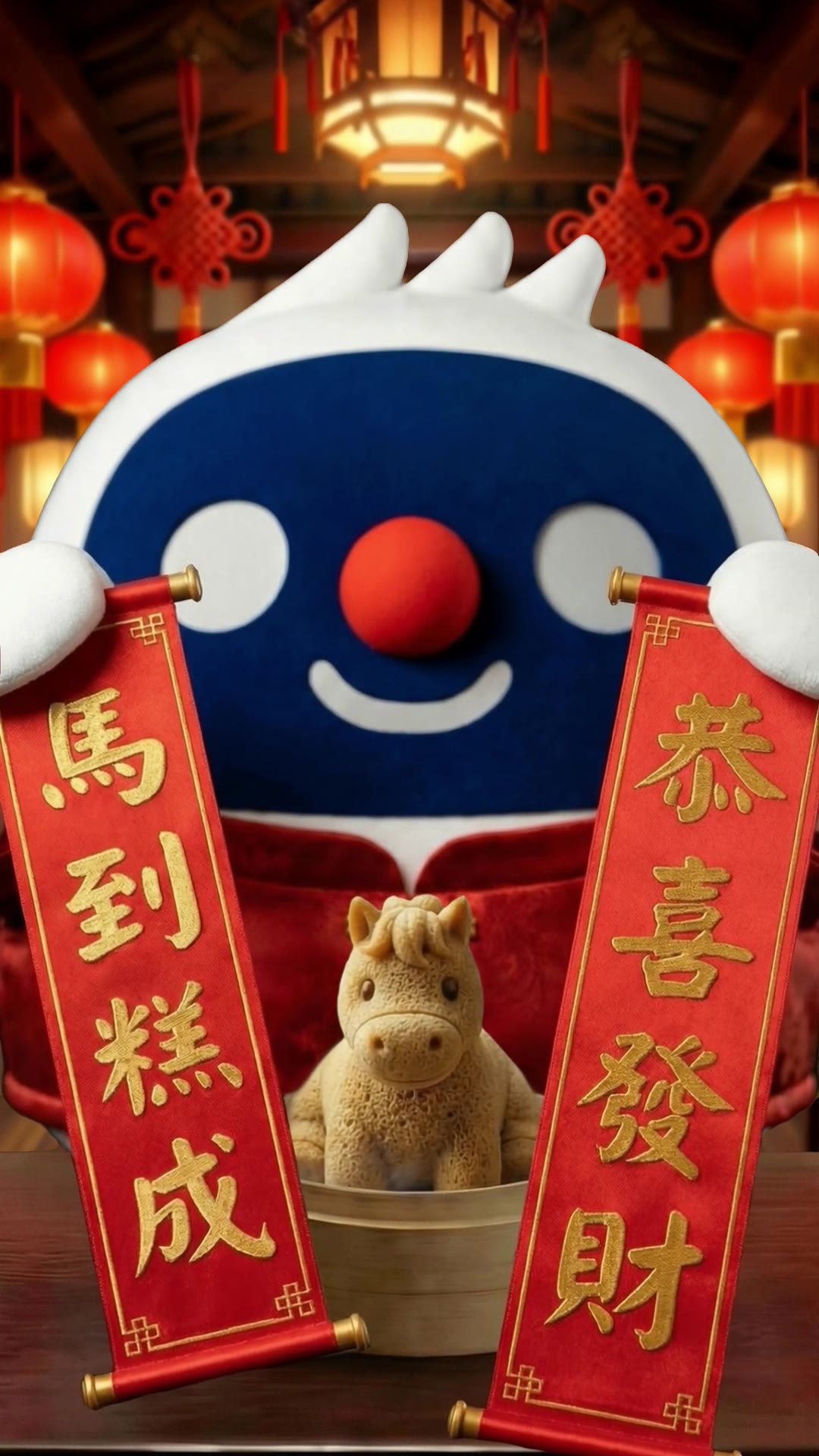 揮春:「馬到糕成」「恭喜發財」