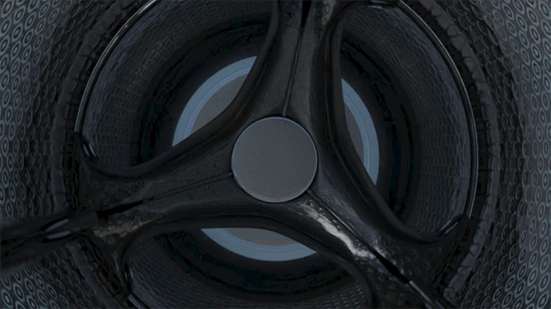 以Fluid Simulation製作配合洗衣機流動的水。