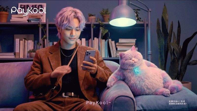 Kookoo戴上VR眼鏡，在沉浸式虛擬世界中悠閒地點壽司和品嚐。